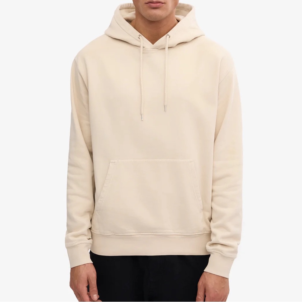 Colorful Standard Hoodie Beige Cream Organic Cotton Sweatshirt Unisex size S